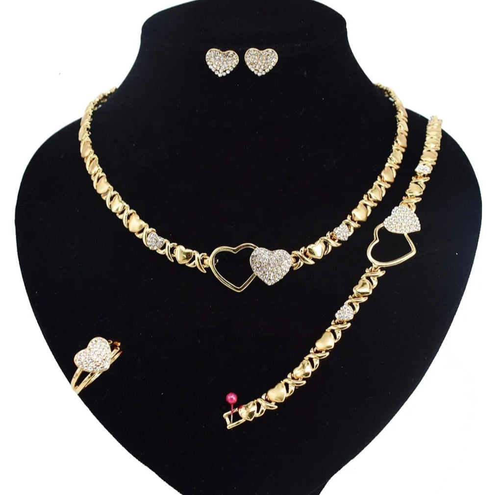XOXO Fashion Jewelry Set (18K Plated Gold)