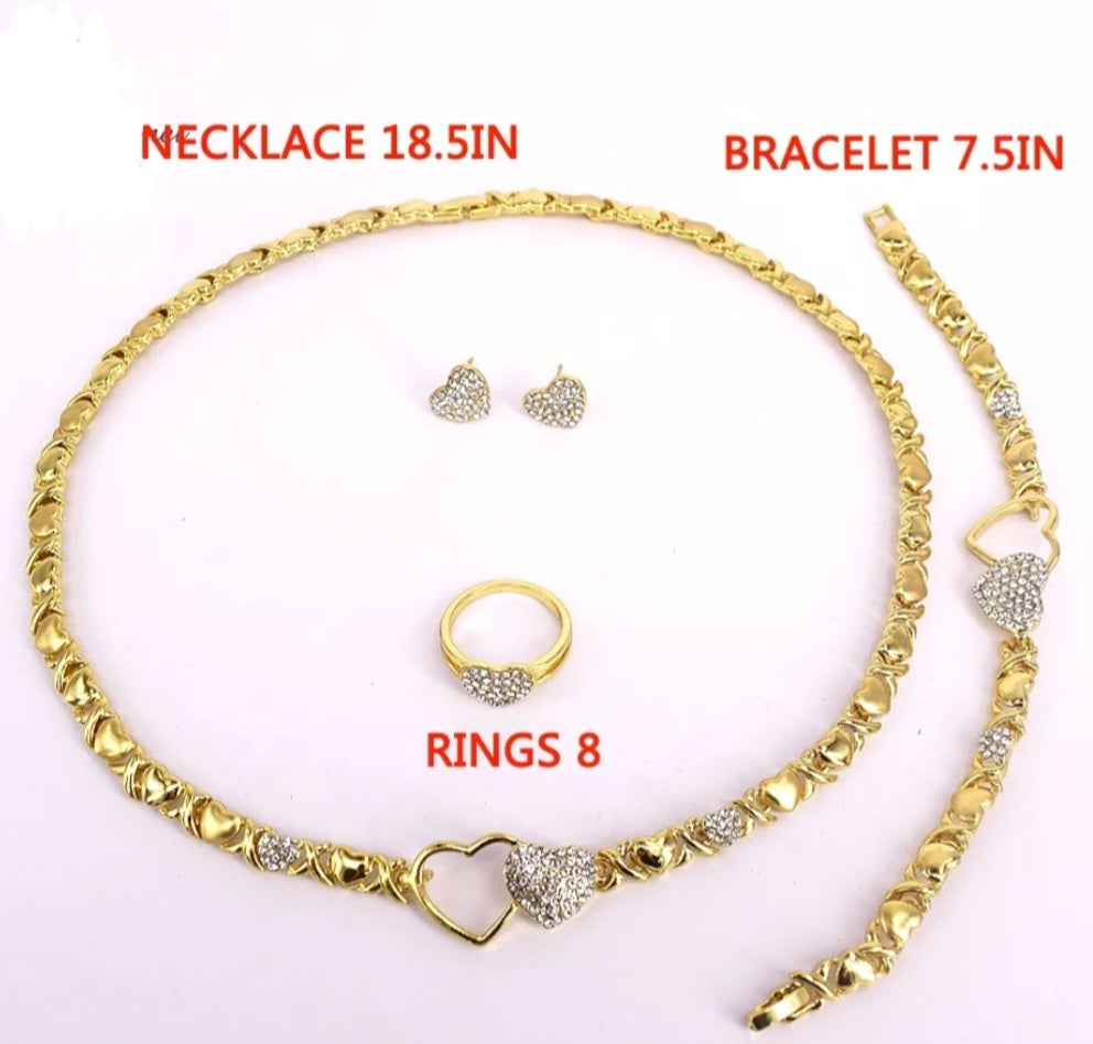 XOXO Fashion Jewelry Set (18K Plated Gold)