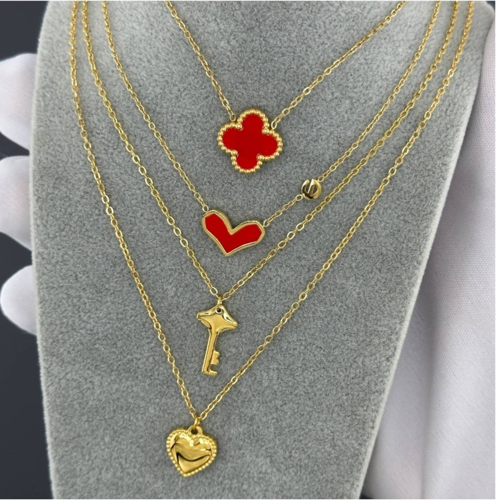 Heart & Key Pendant (Waterproof 18K Gold Plated)