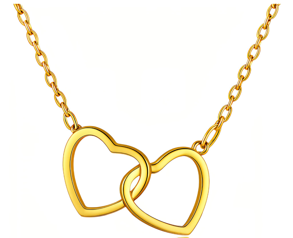 Double Heart Pendant (Waterproof 18K Gold Plated)