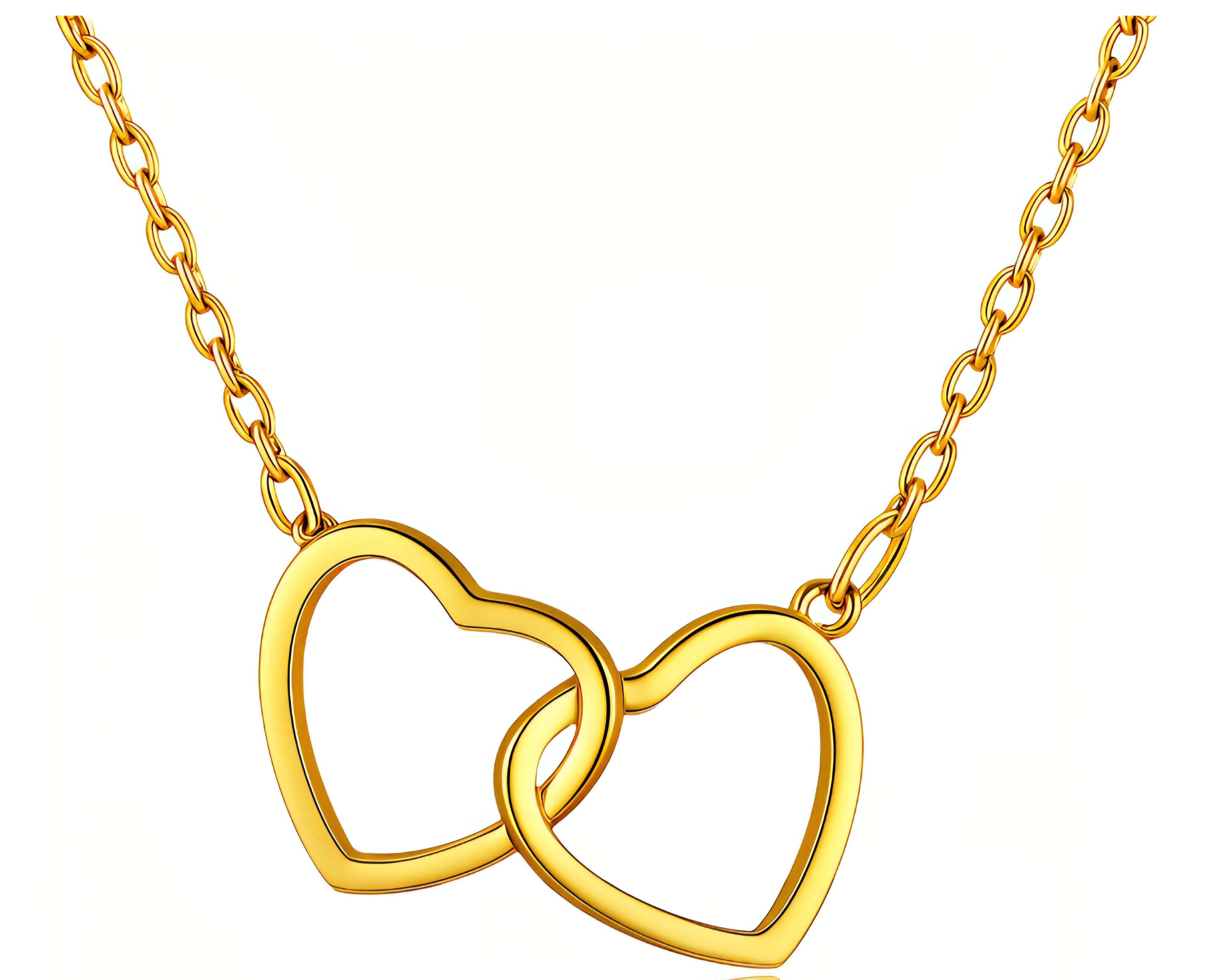 Double Heart Pendant (Waterproof 18K Gold Plated)