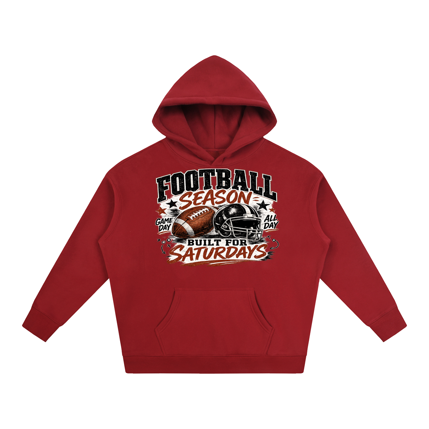 "Football " Oversize Fleeced Hoodie