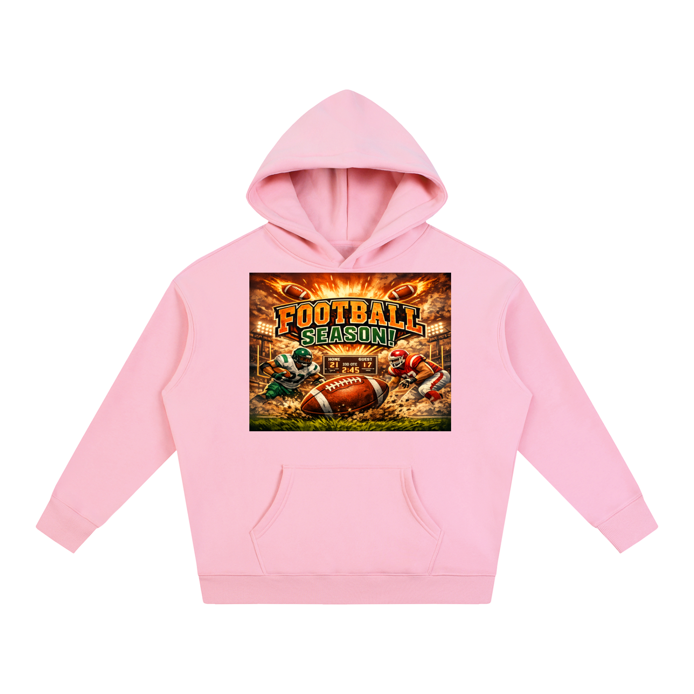 "Football" Oversize Fleeced Hoodie