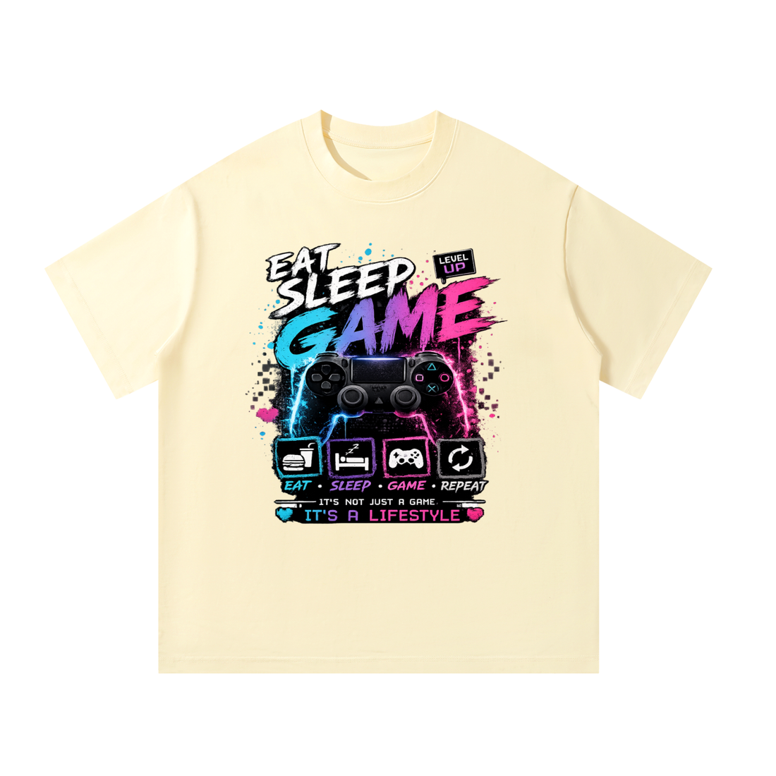 "Eat, Sleep, Game" Unisex Oversized T-Shirt