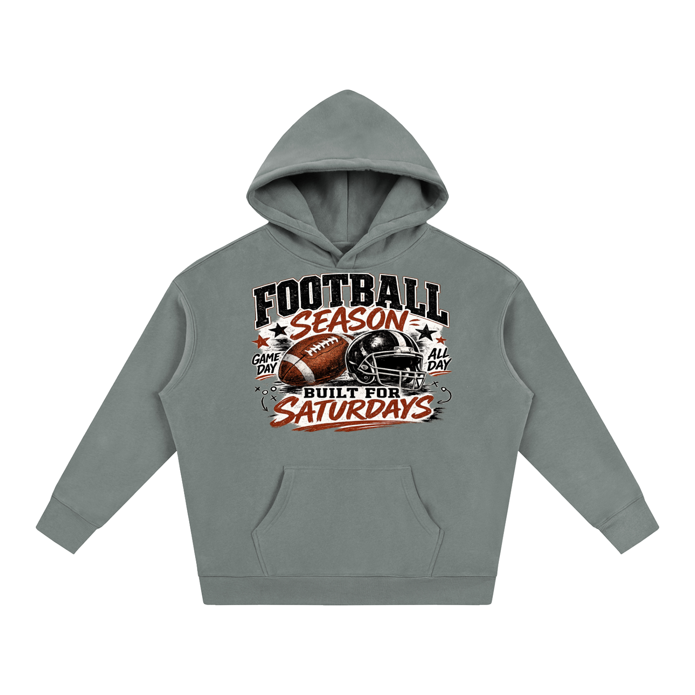 "Football " Oversize Fleeced Hoodie