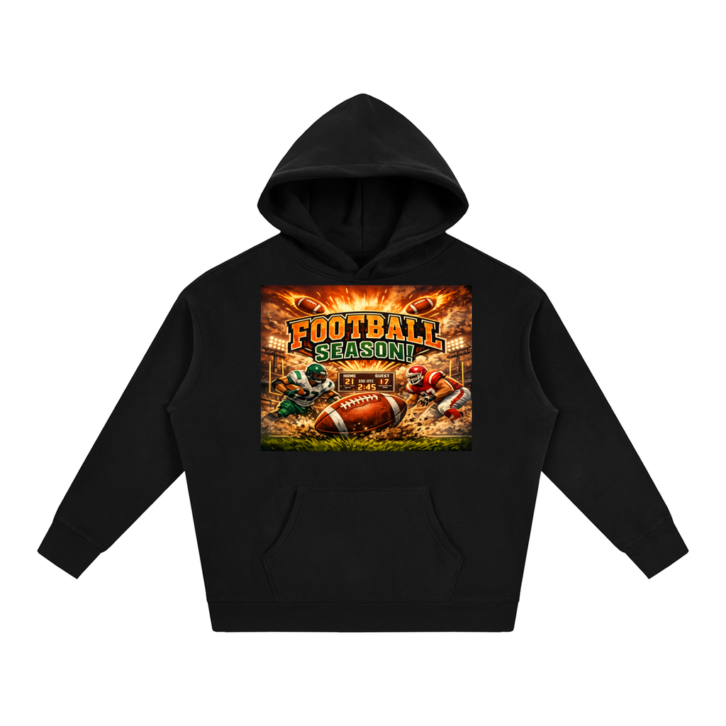 "Football" Oversize Fleeced Hoodie
