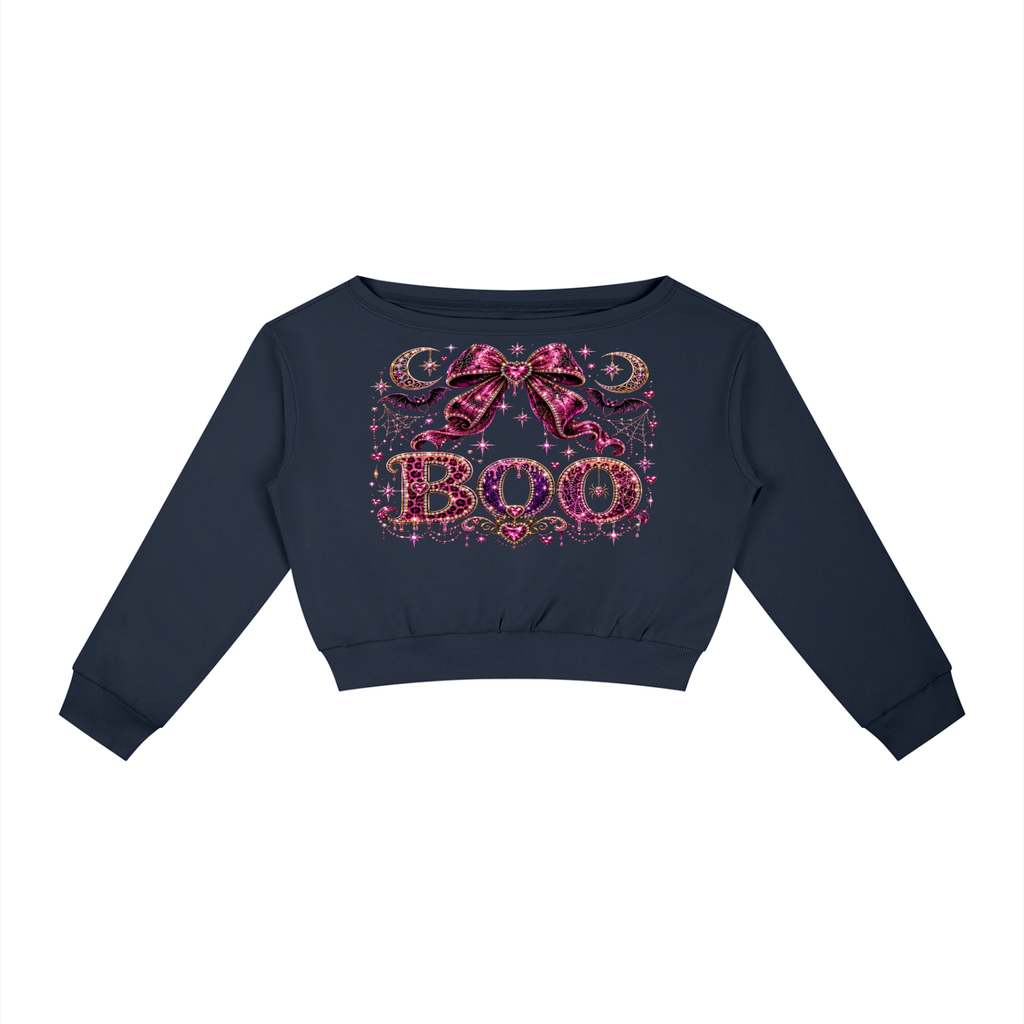 BOO Women's Off-Shoulder Sweatshirt