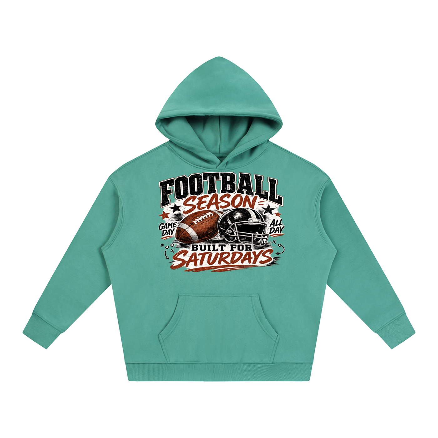 "Football " Oversize Fleeced Hoodie