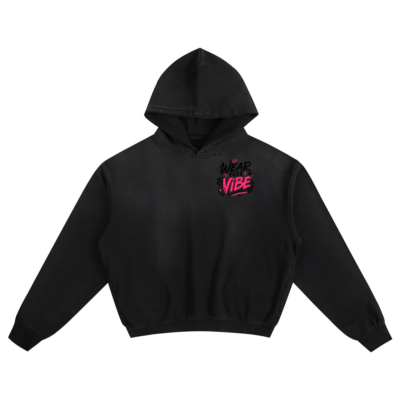 "Vibe Check" Sunfade Boxy Hoodie