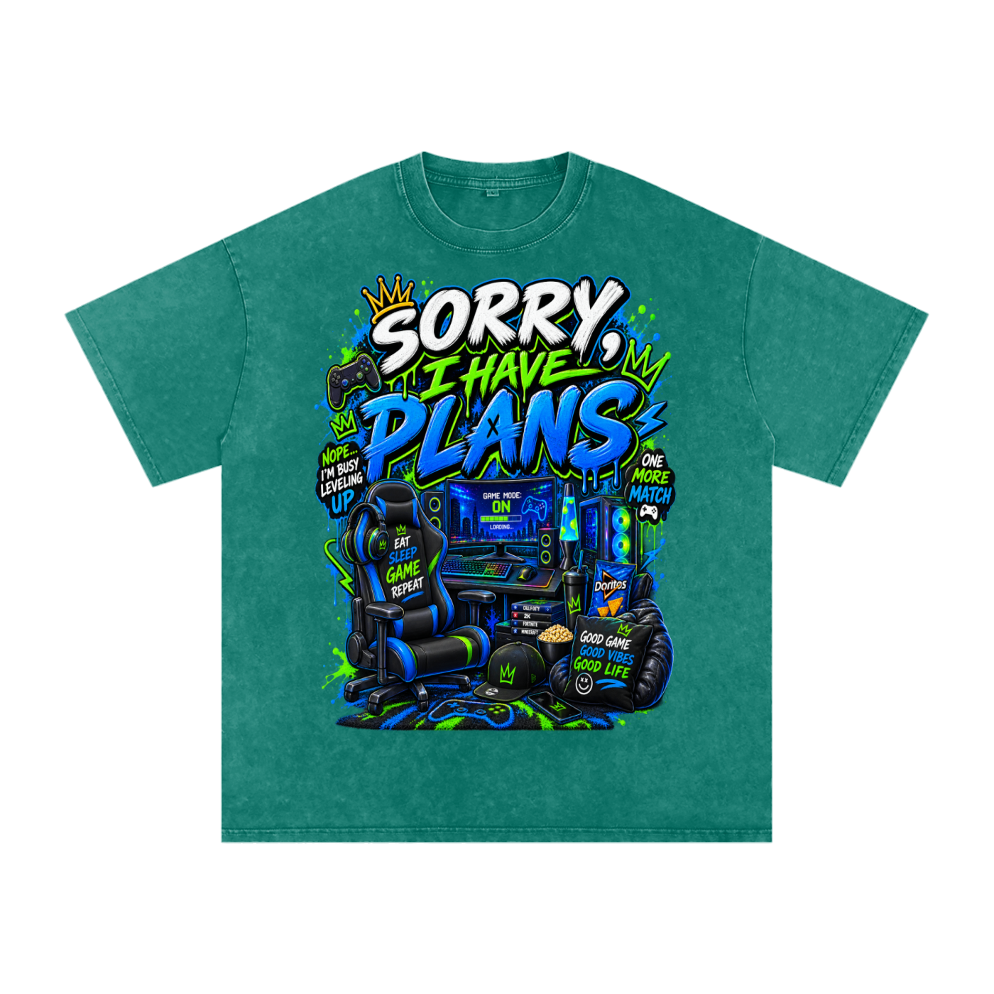 Sorry, I'm gaming Snow-Washed Oversized Tee
